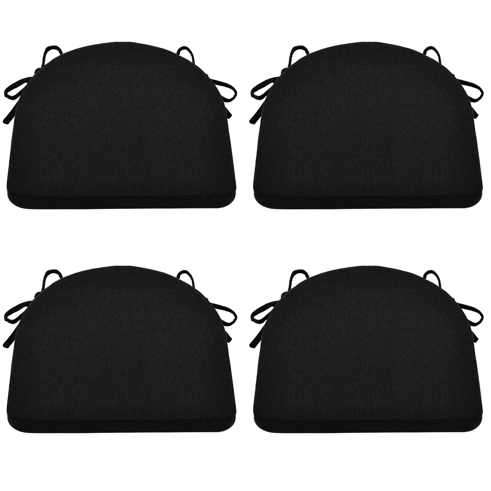 Chair Cushions for Dining Chairs Set of 4 - Black