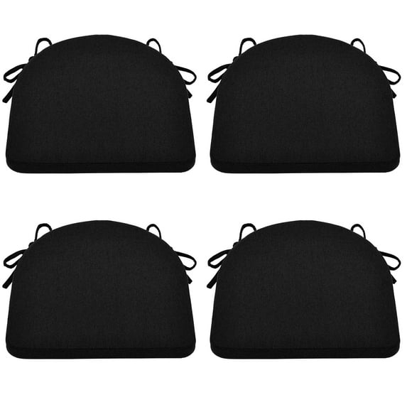 Chair Cushions for Dining Chairs Set of 4 - Black