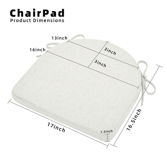Chair Cushions for Dining Chairs Set of 4 - Off White