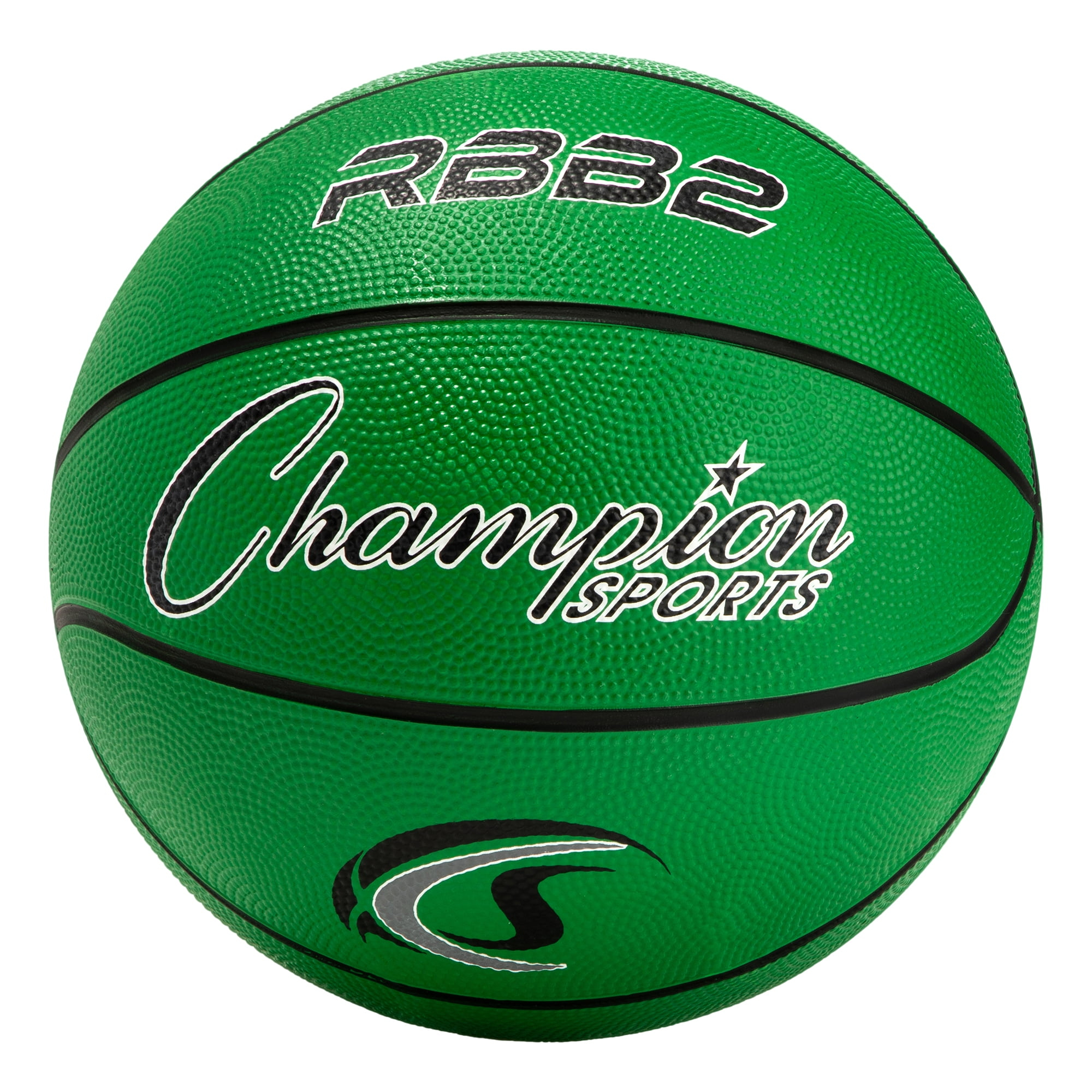Champion Sports Rubber Junior Basketball, Heavy Duty - Pro-Style , Premium Basketball Equipment, Indoor Outdoor - Physical Education Supplies (Size 5, Green)