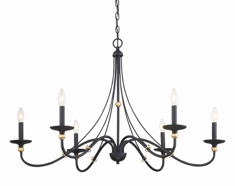 Minka Lavery - Westchester County - Chandelier 6 Light Sand Coal/Skyline Gold
