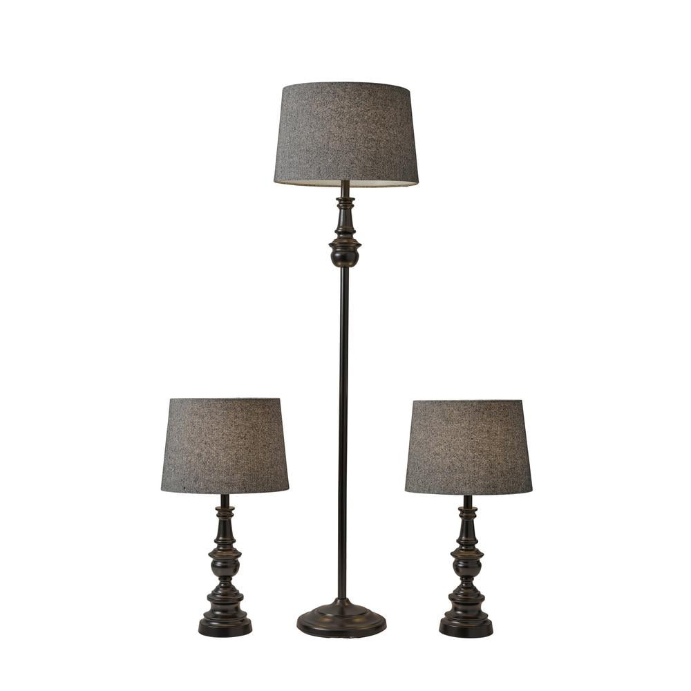 SIMPLEE ADESSO Chandler 3 Piece Floor and Table Lamp Set