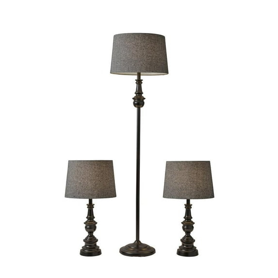 SIMPLEE ADESSO Chandler 3 Piece Floor and Table Lamp Set