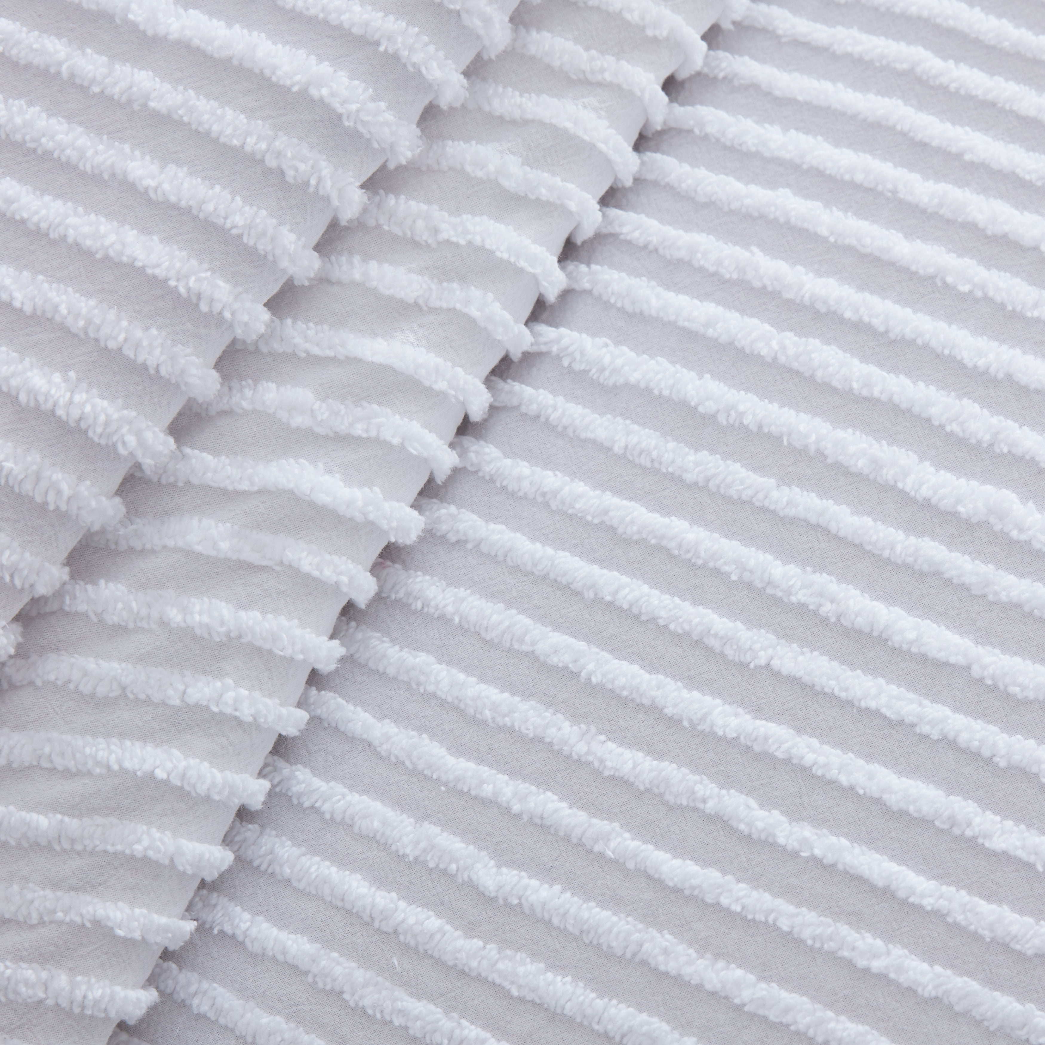 Channel Chenille Bedspread White Full