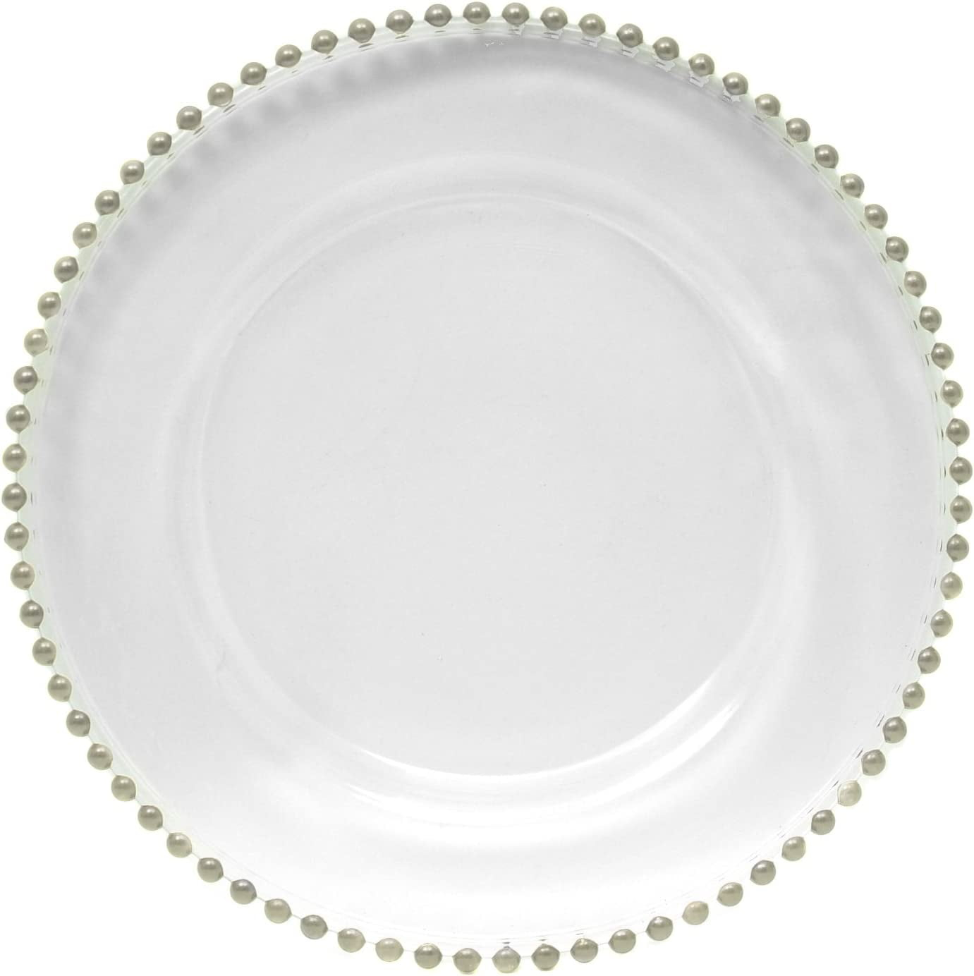 Charge it by Jay Turkish Glass Silver Beaded Charger Plate