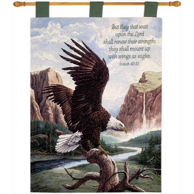 Charlotte Home Furnishings  Freedom With Verse Fine Art Tapestry, Brown