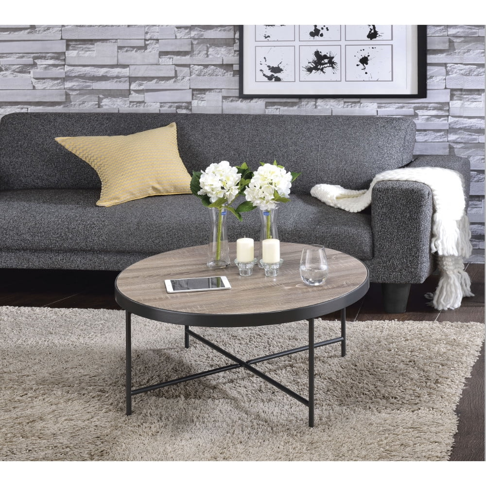 Charming Coffee Table Weathered Oak Brown - Saltoro Sherpi