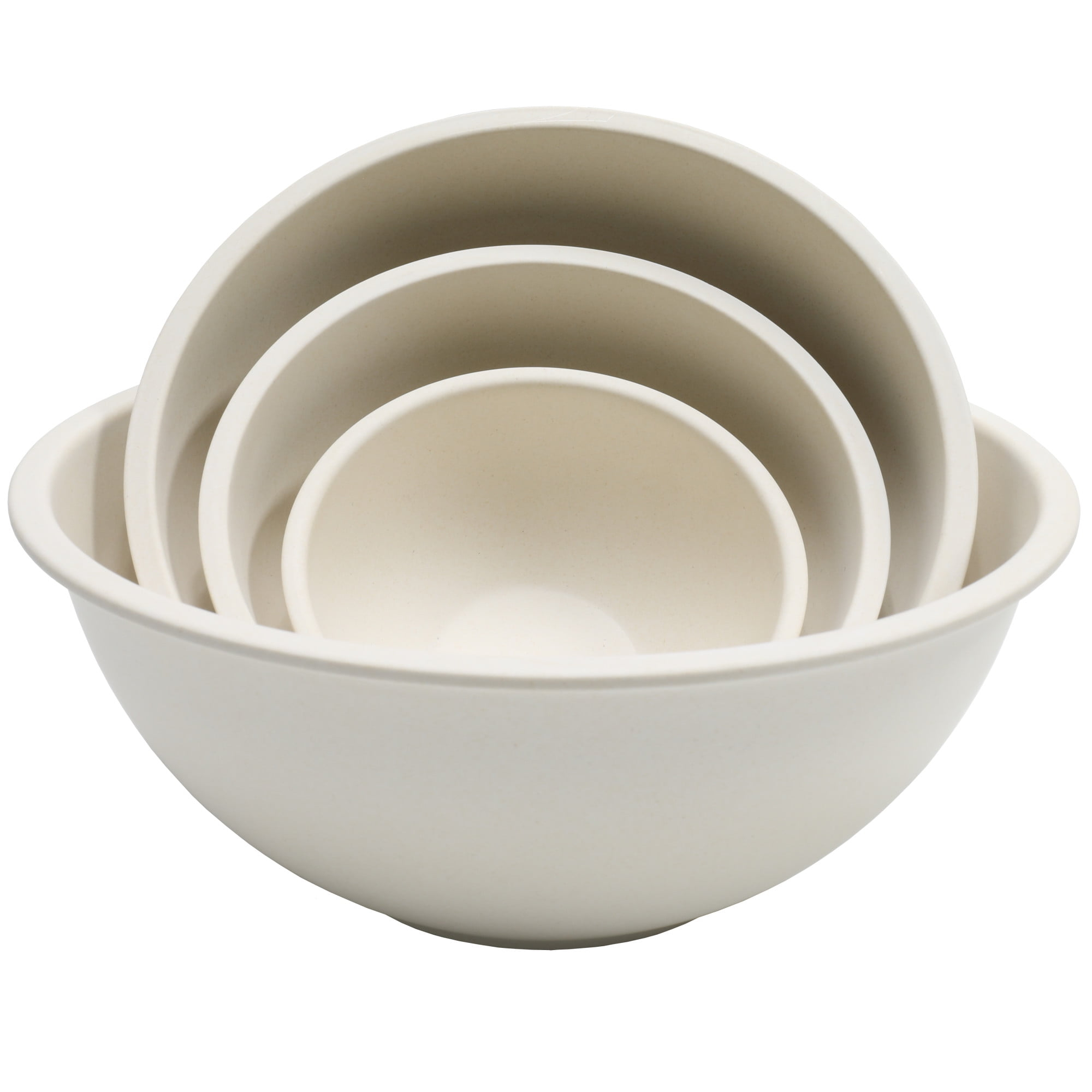 Chef Craft Eco Bamboo Fiber Mixing Bowl Set, 4 Piece Set, Natural