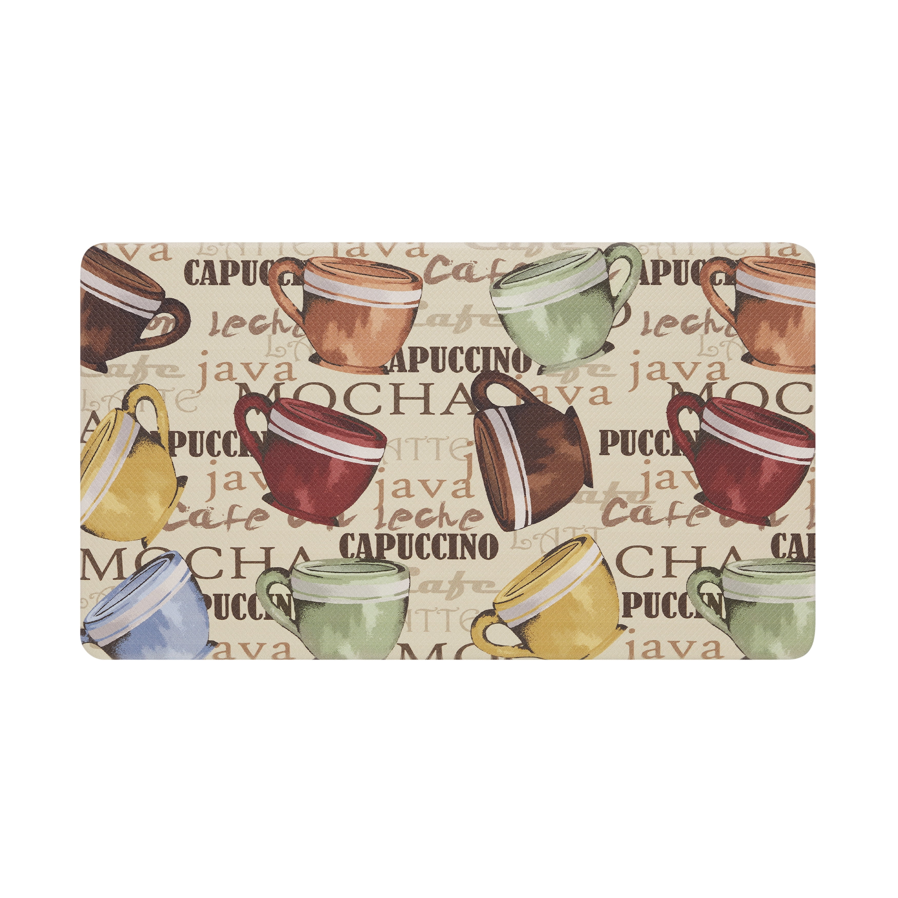 Chef Gear Novelty Anti-Fatigue Kitchen Mat, Coffee Cup, 17.5 in. x 48 in.