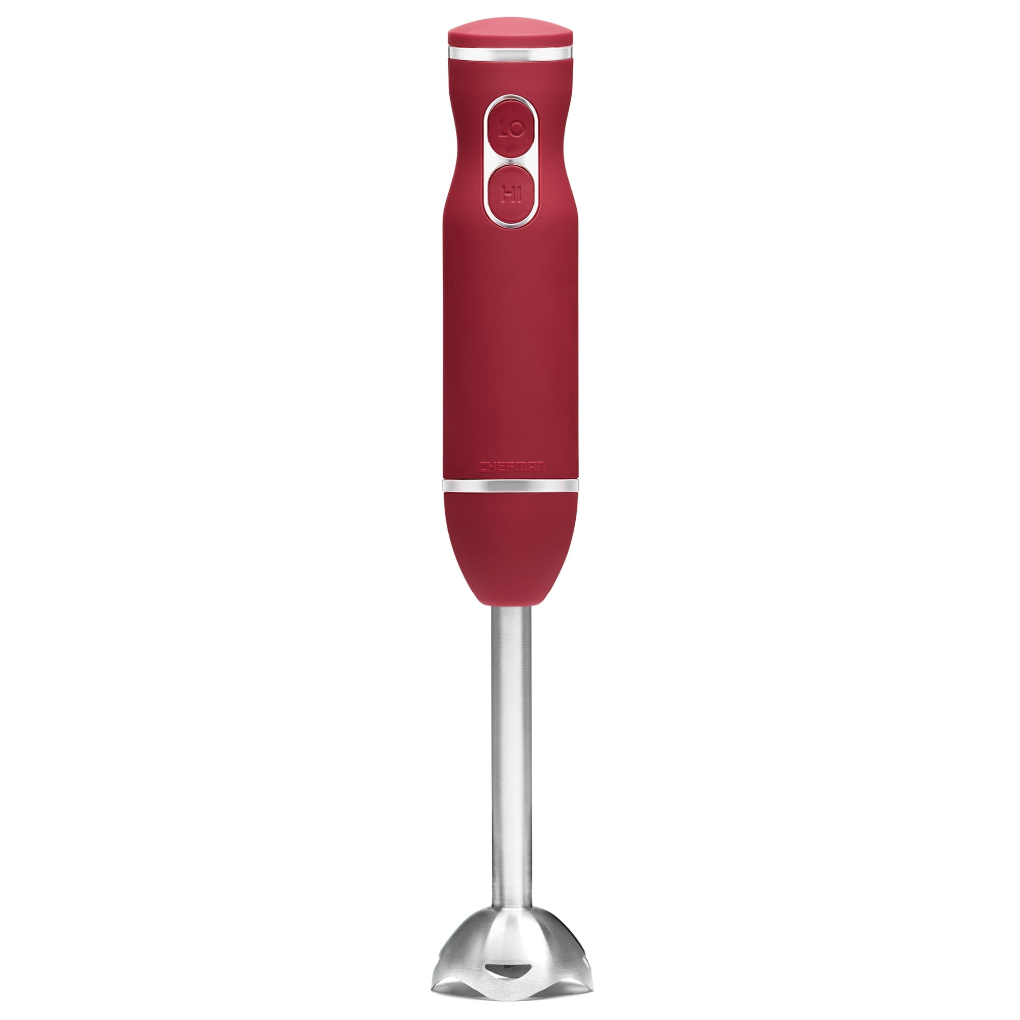 Chefman Multi-Speed Immersion Hand Blender with Stainless Steel Blades, 300W, Multi Purpose, Red