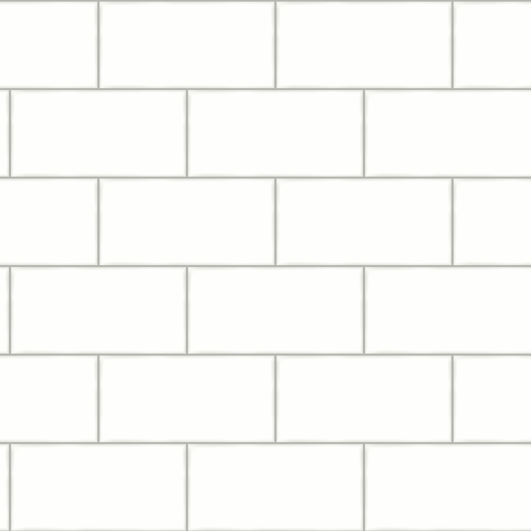 Chesapeake Freedom Off-White Subway Tile Wallpaper