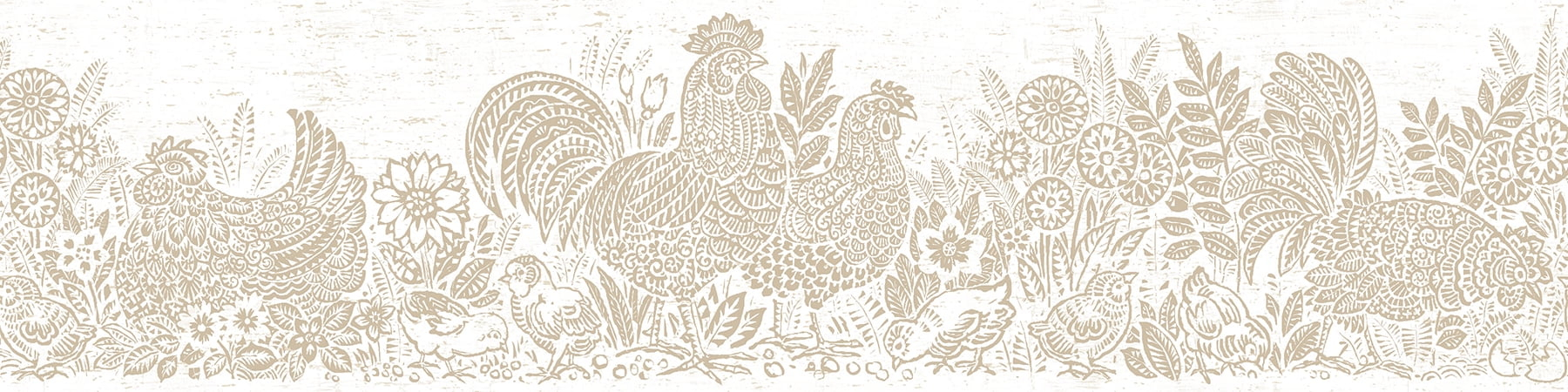 Chesapeake Parton Beige Chicken Border Wall Decals