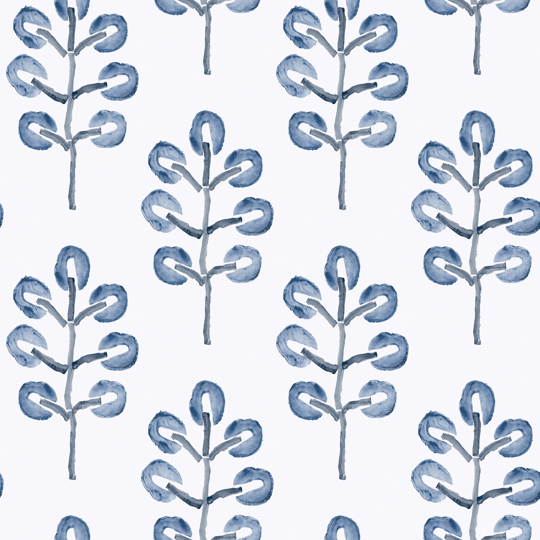 Chesapeake Plum Tree Blue Botanical Wallpaper, 20.5-in by 33-ft, 56.38 sq. ft.