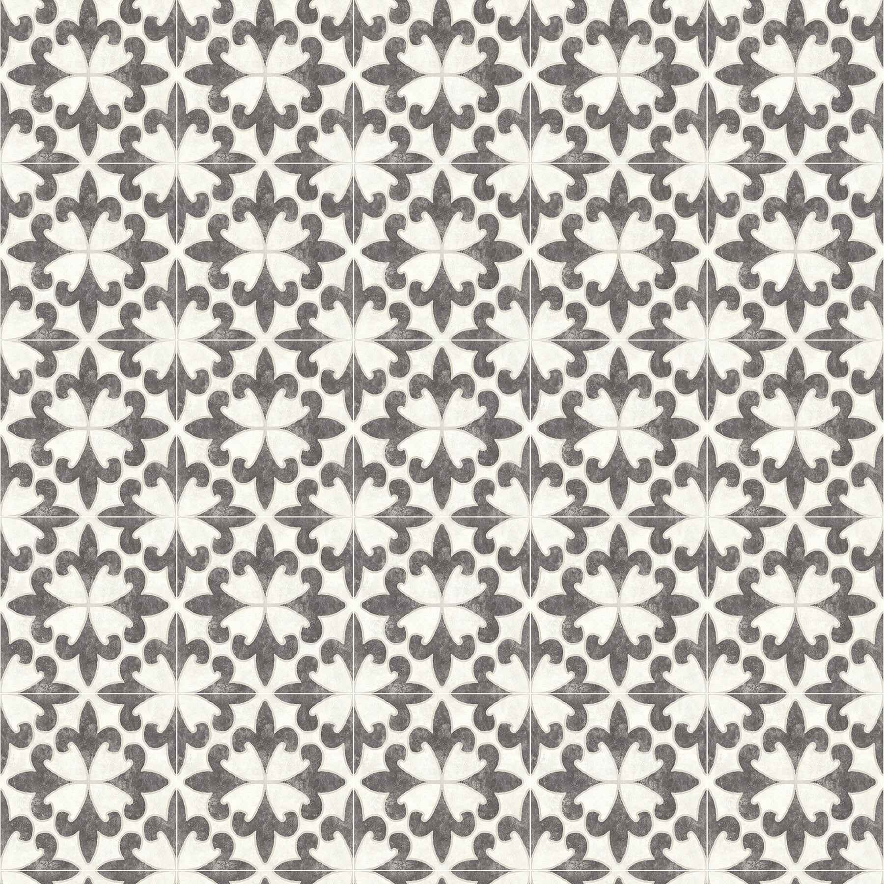 Chesapeake Remy Black Fleur Tile Wallpaper