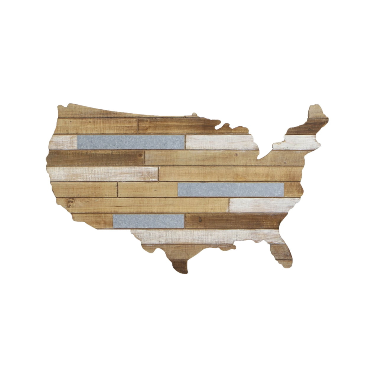 Cheungs Wall Hanging Mixed Media Wood And Metal Usa Wall Art - 31" X 1.25" X 18.5"