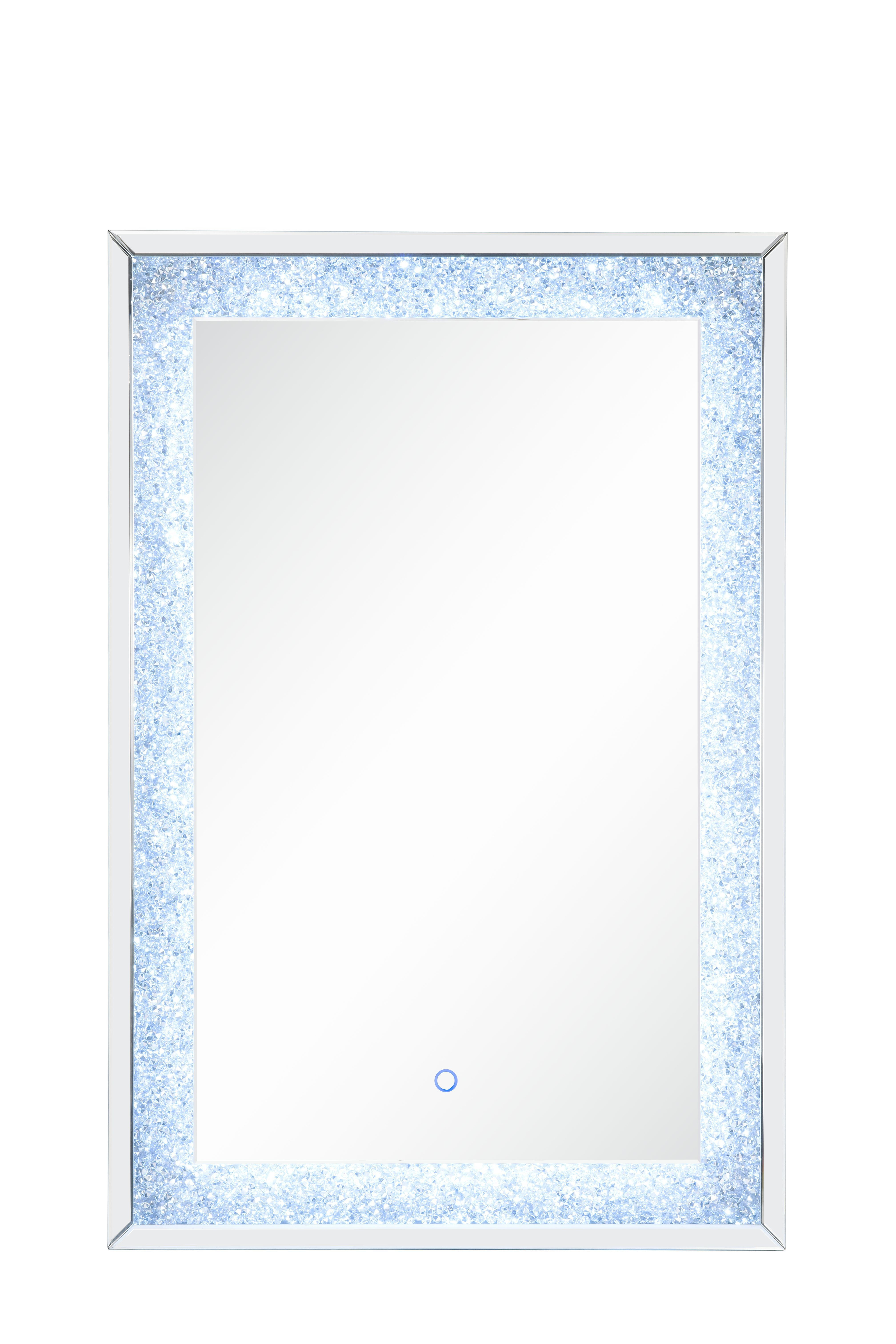 ACME Noralie Wall Decor with LED in Mirrored and Faux Diamonds