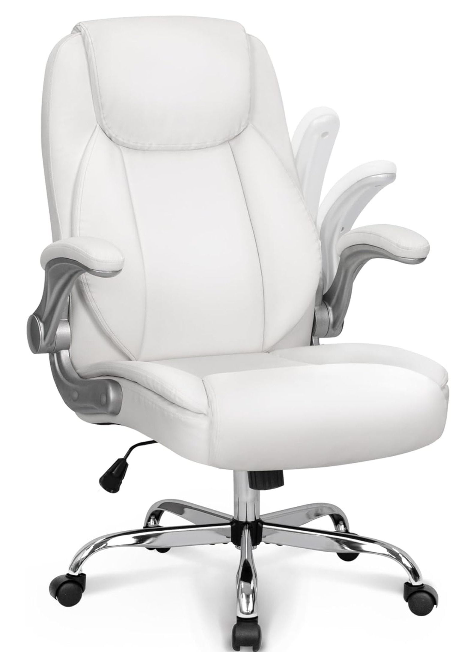 Neo Chair executive office chair cushioned 8 Hours Comfort, Heavy Duty Design, ergonomic back support flip-up armrest, White