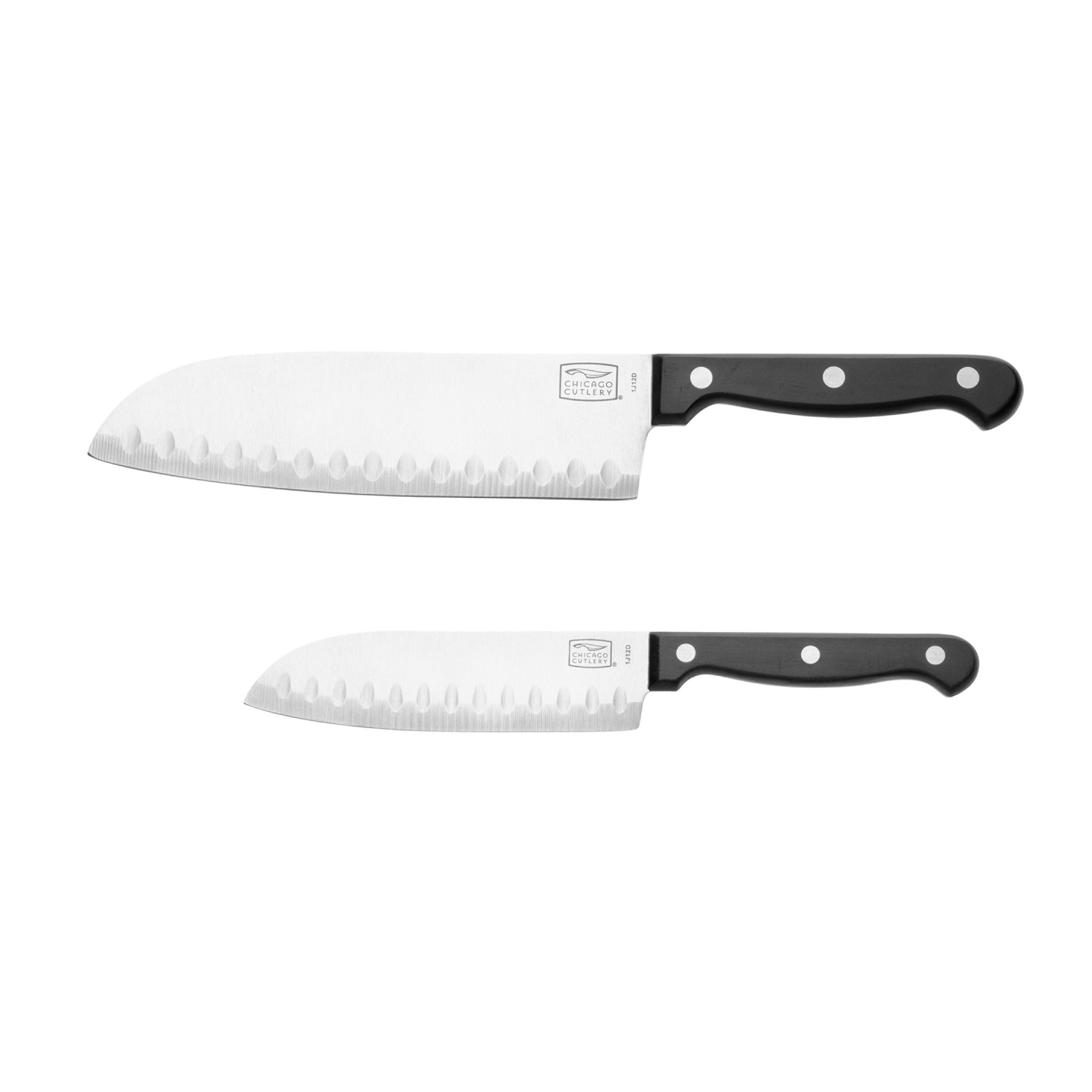 Chicago Cutlery Essentials 2-Piece Santoku Stainless Steel Kitchen Knife Set