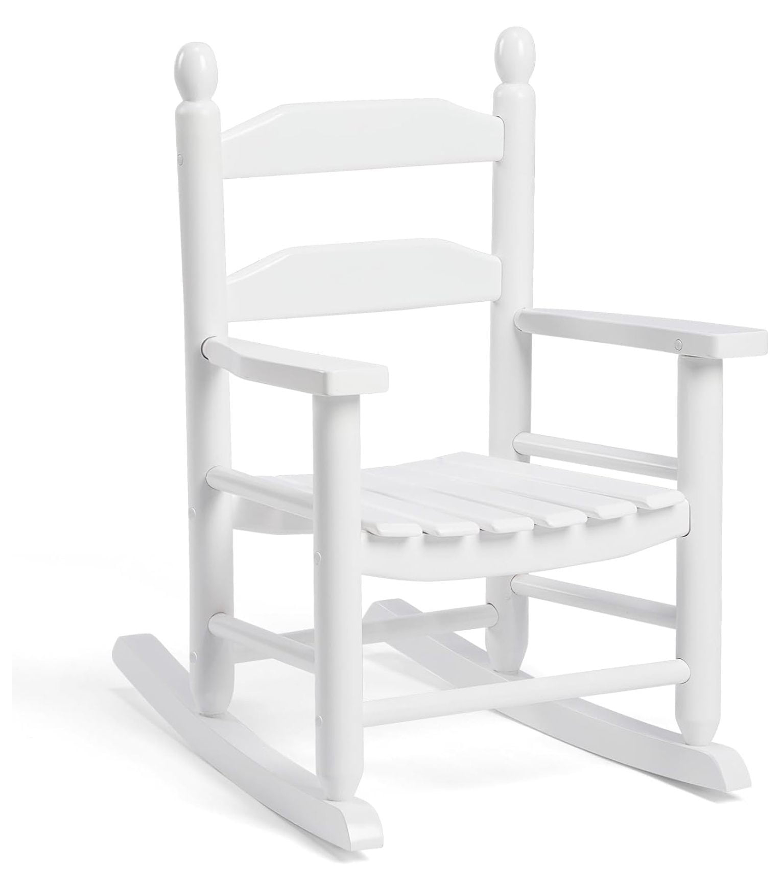 Child's Wood Porch Rocker - Perfect for Indoor or Outdoor All Weather Porch Rocker for Garden,Lawn,Balcony,Backyard and Patio Porch Rocker Use - Suitable for 3-7 Years Old(White)