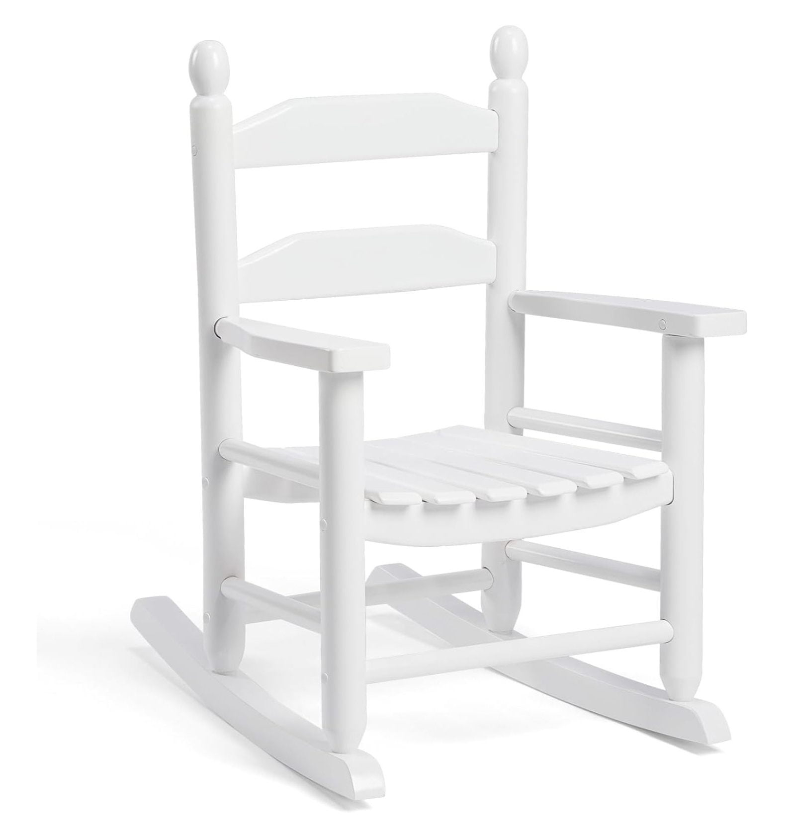 Child's Wood Porch Rocker - Perfect for Indoor or Outdoor All Weather Porch Rocker for Garden,Lawn,Balcony,Backyard and Patio Porch Rocker Use - Suitable for 3-7 Years Old(White)