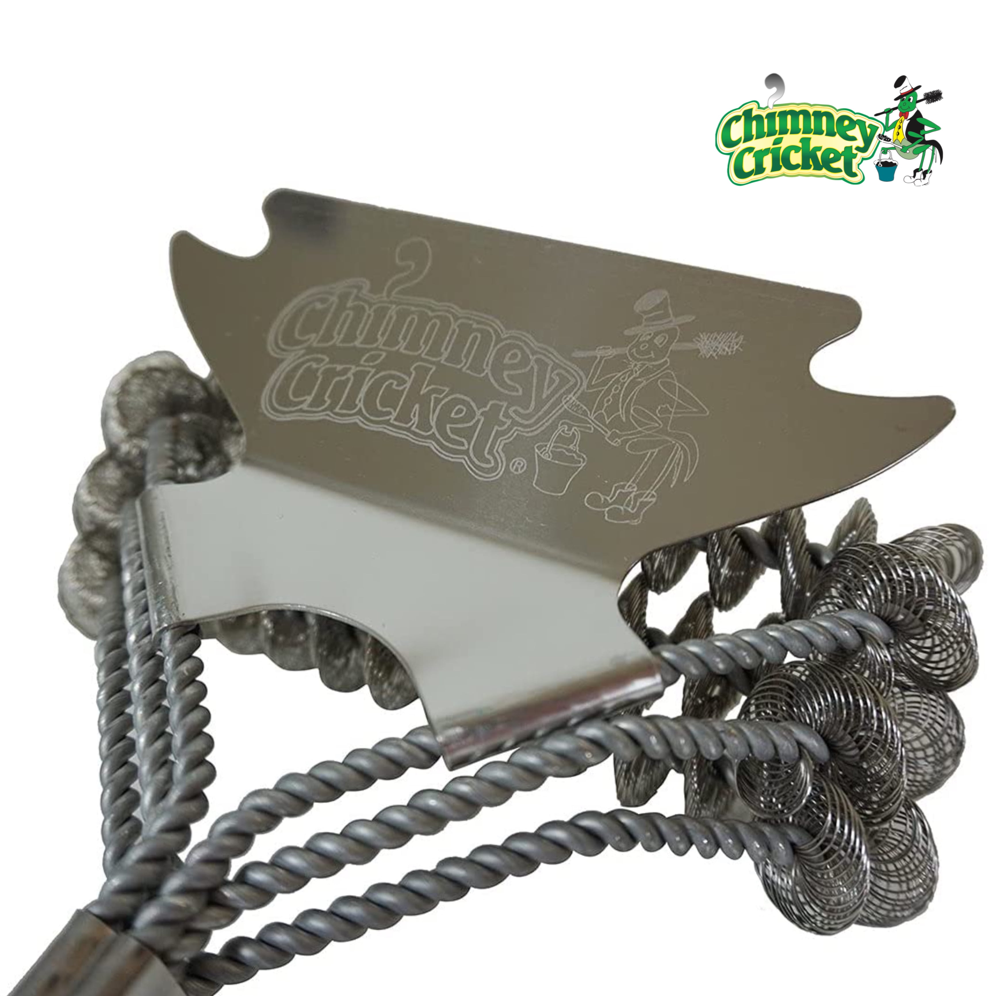 Chimney Cricket BBQ Grill Brush & Scraper-Bristle Free for Safety & Deep Cleaning Barbecue Grill Cleaning Scrubber - 18"