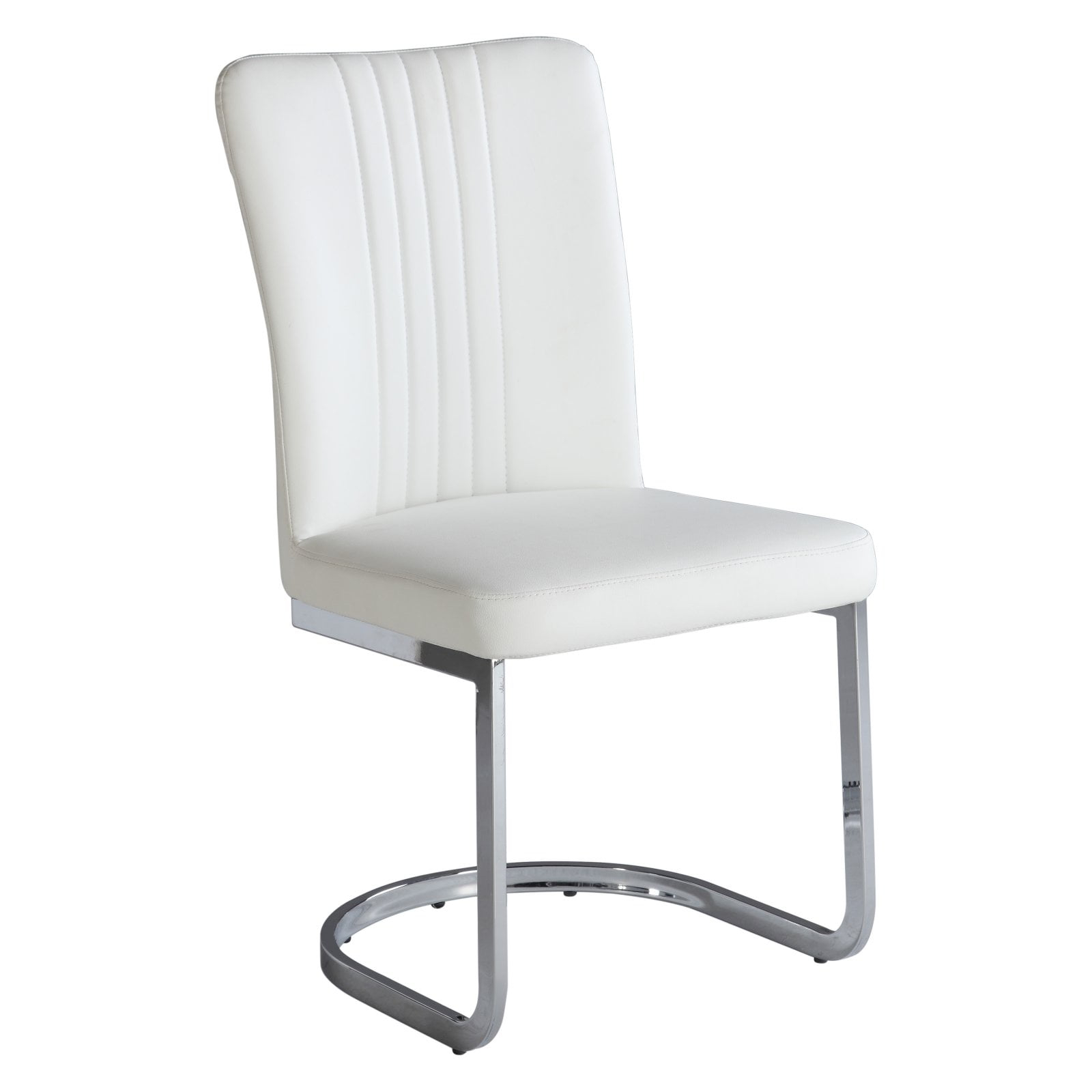 Chintaly Channel Back Cantilever Side Chair  - Set Of 4, White
