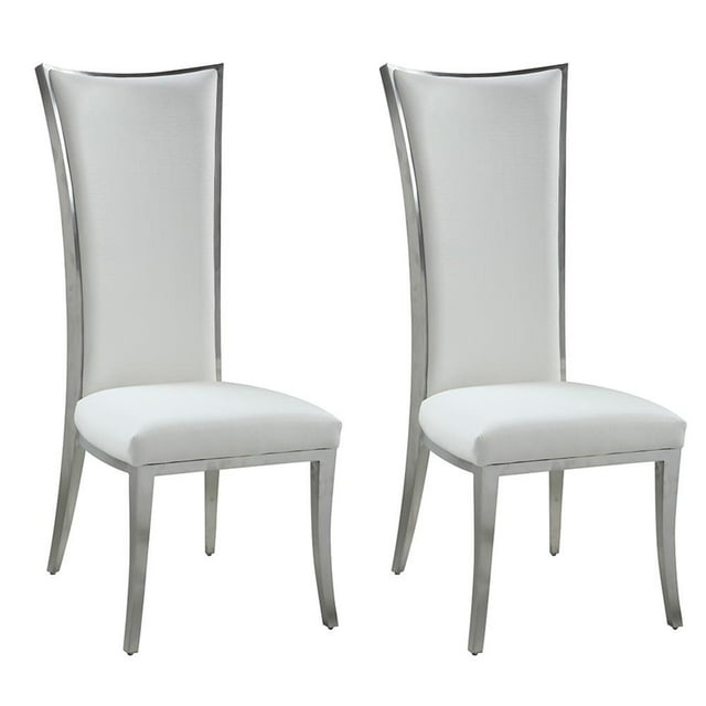 Chintaly High Back Upholstered Chair w/ Stainless Steel Frame