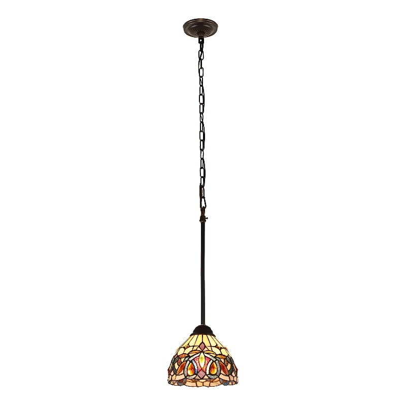 Radiance Goods Victorian Tiffany-Style Dark Bronze 1 Light Mini Pendant 8" Wide