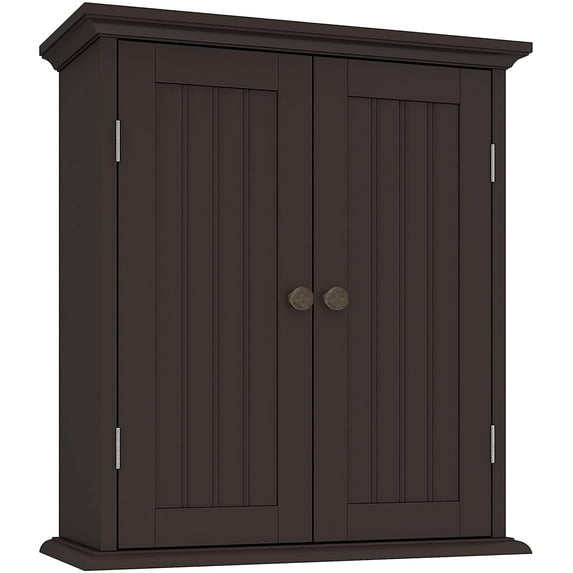 ChooChoo Bathroom Wall Cabinet, Over The Toilet Space Saver, Medicine Cabinet with 2 Doors and Adjustable Shelves