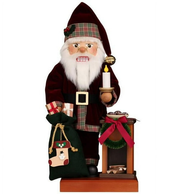 Christian Ulbricht Santa with Fireplace Nutcracker - 19.25 x 9.5 x 7.5 in.