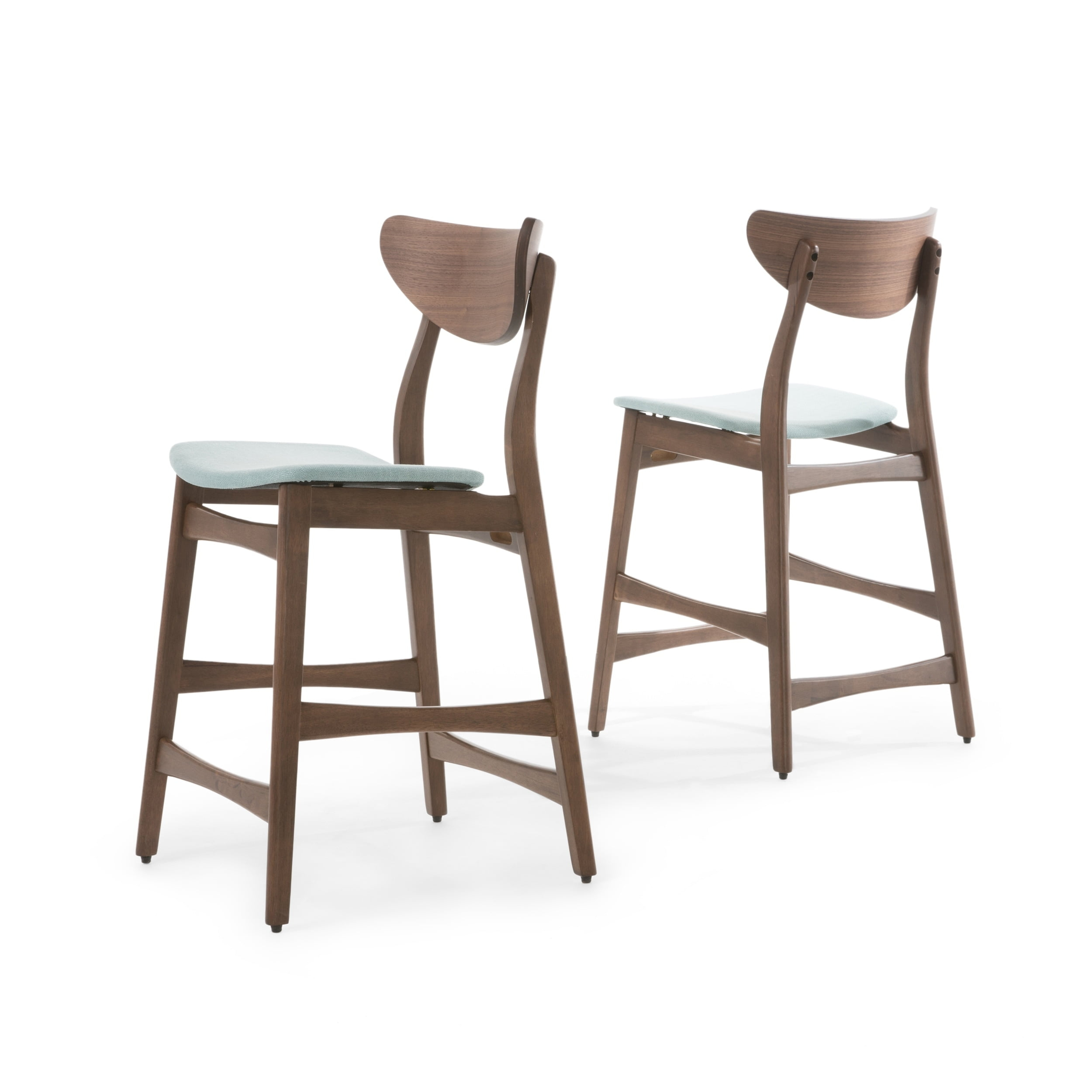 Christopher Knight Home Carson Carrington Lund Wood 24-inch Counter Stool (Set of 2) by  Mint + Natural Walnut Walnut Finish