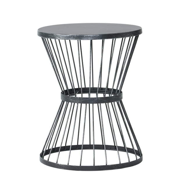 Christopher Knight Home Lassen Outdoor 16" Iron Side Table, Matte Black