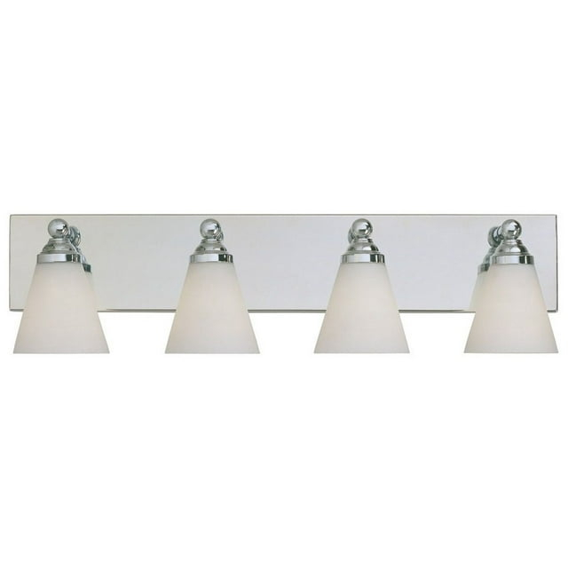 Chrome Contemporary Four Light 400W Bathroom Wall Fixture Hudson Collection