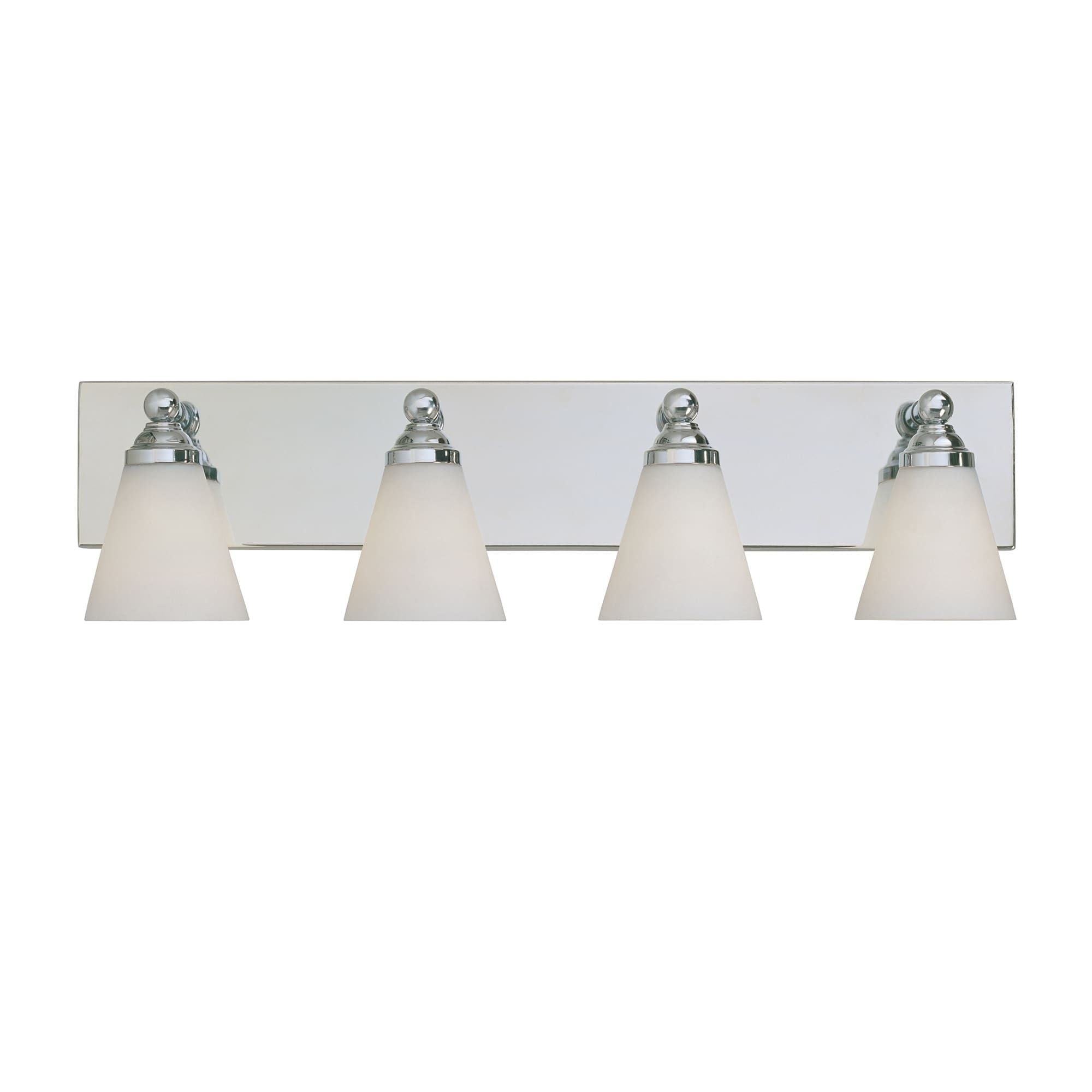 Chrome Contemporary Four Light 400W Bathroom Wall Fixture Hudson Collection