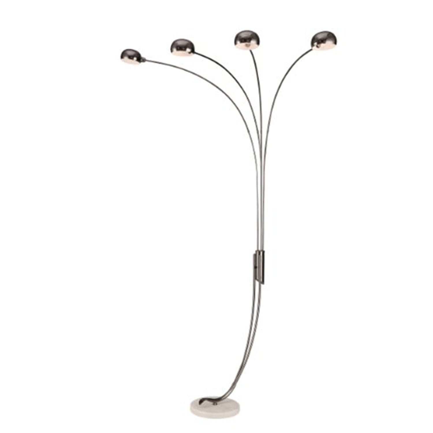 Chrome Metal Arch Lamp with Marble Base