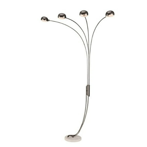 Chrome Metal Arch Lamp with Marble Base