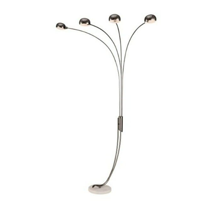 Chrome Metal Arch Lamp with Marble Base