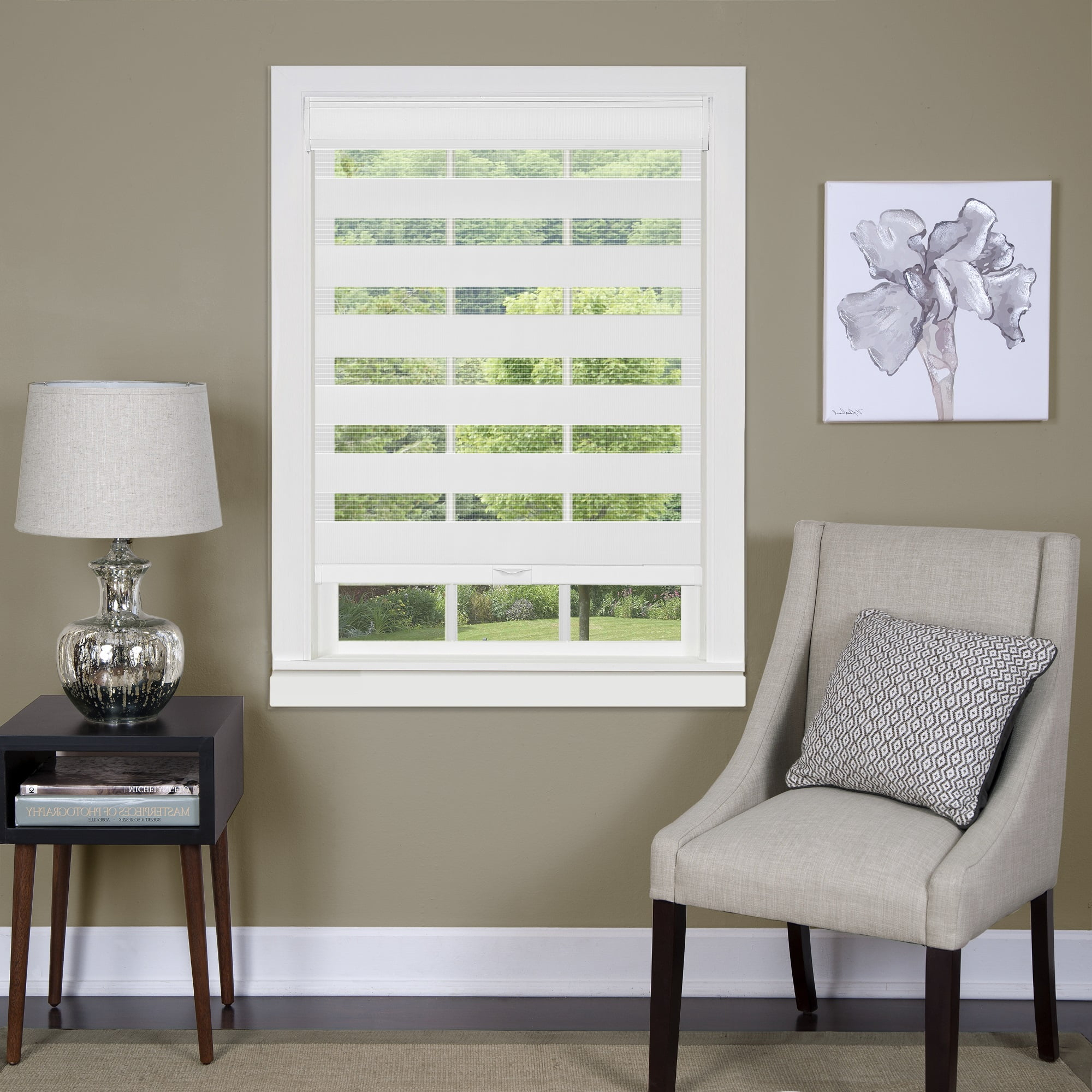 Ergode Cordless Celestial Sheer Double Layered Shade 29x72 - White