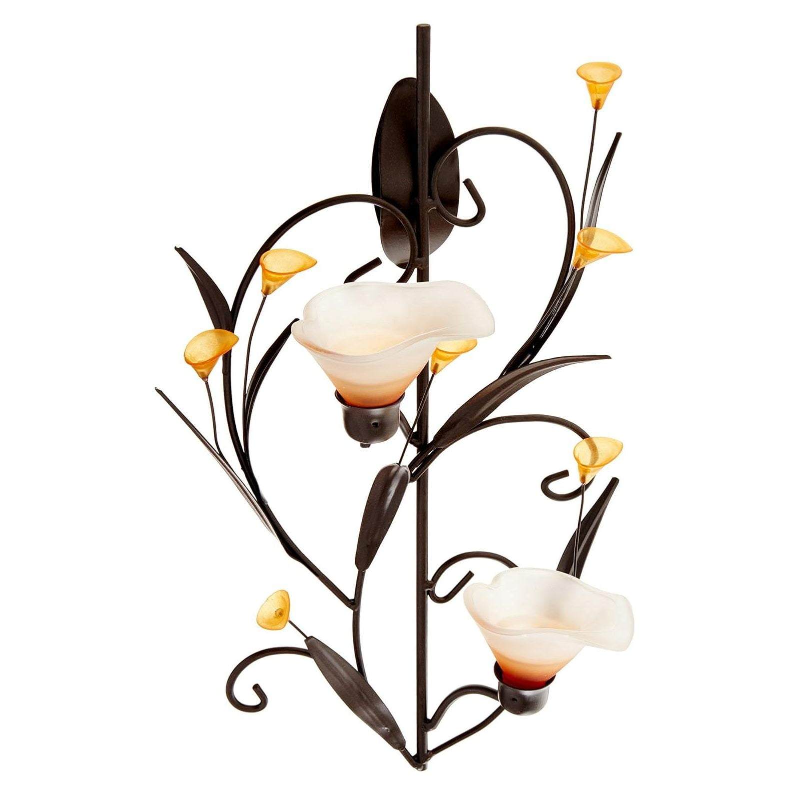 CintBllTer 10015809 Amber Lilies Candle Wall Sconce