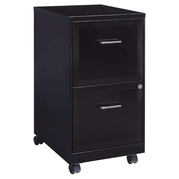 Staples 2-Drawer Vertical File Cabinet Locking Letter Black 18"D (52145) 2806665