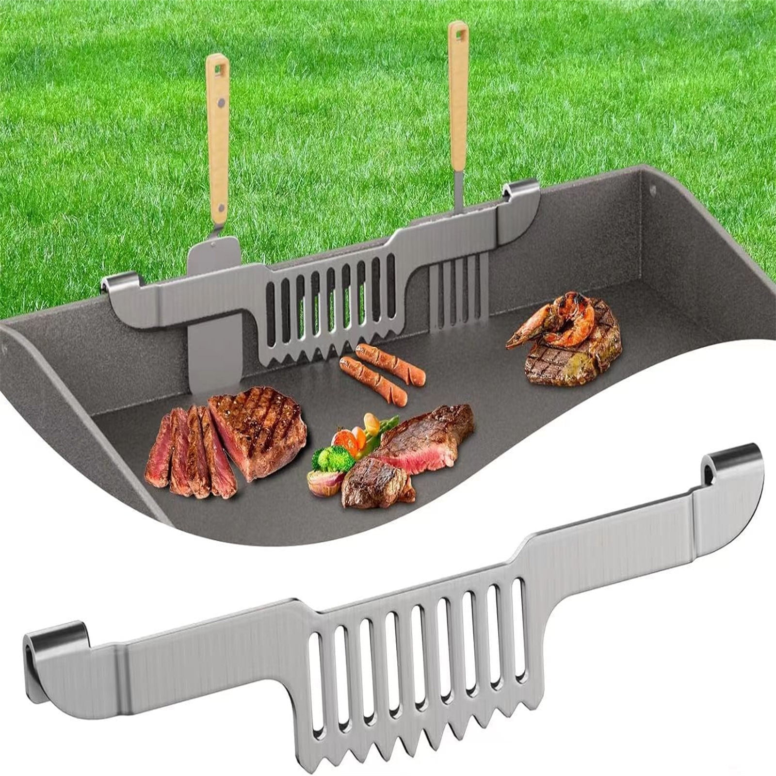 Griddle Spatula Holder, Stainless Steel Grill Barbecue Tool Rack Curved Design,Metal Grill Grease Door Scraper Rack Food Grill Grids for Blackstone Flat Top Griddle and Other Grill Griddles