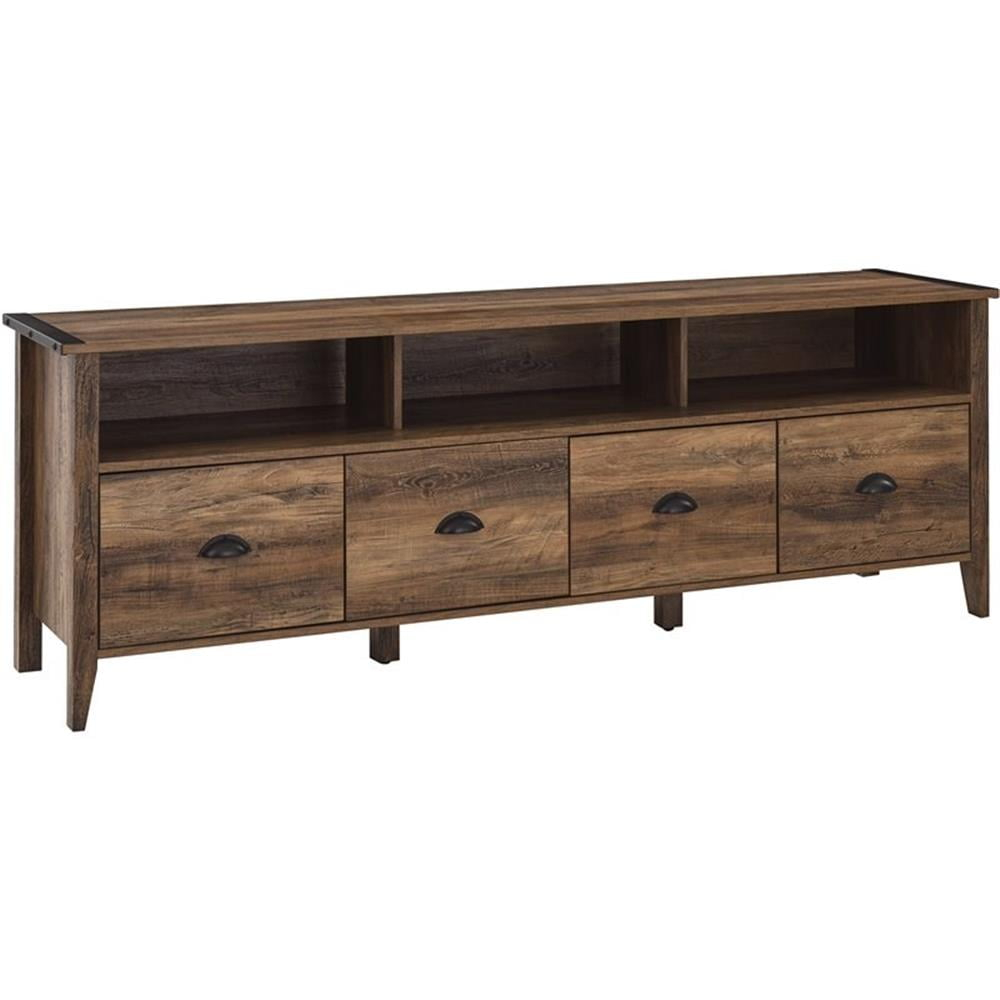 Clair 70" Industrial Farmhouse 4-Drawer TV Stand in Rustic Oak
