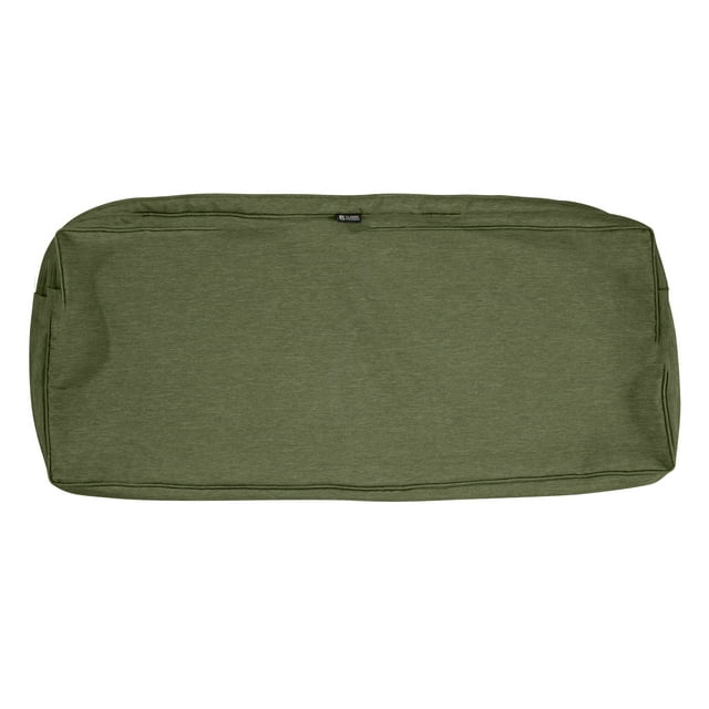 Classic Accessories Montlake FadeSafe Patio Bench/Settee Cushion Slip Cover - 3" Thick - Heavy Duty Outdoor Patio Cushion with Water Resistant Backing, Heather Fern Green, 59"W x 18"D x 3"T