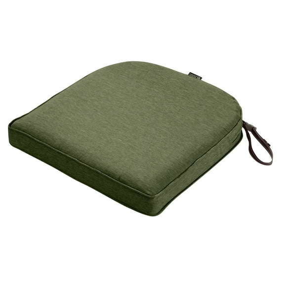 Classic Accessories Montlake FadeSafe Water-Resistant Contoured Patio Dining Seat Cushion, 18 x 18 x 2 inch, Heather Fern