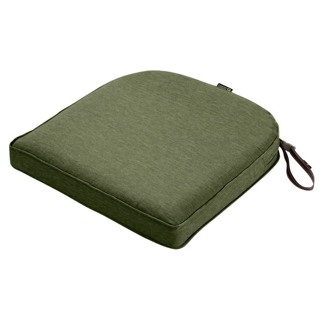 Classic Accessories Montlake FadeSafe Water-Resistant Contoured Patio Dining Seat Cushion, 18 x 18 x 2 inch, Heather Fern