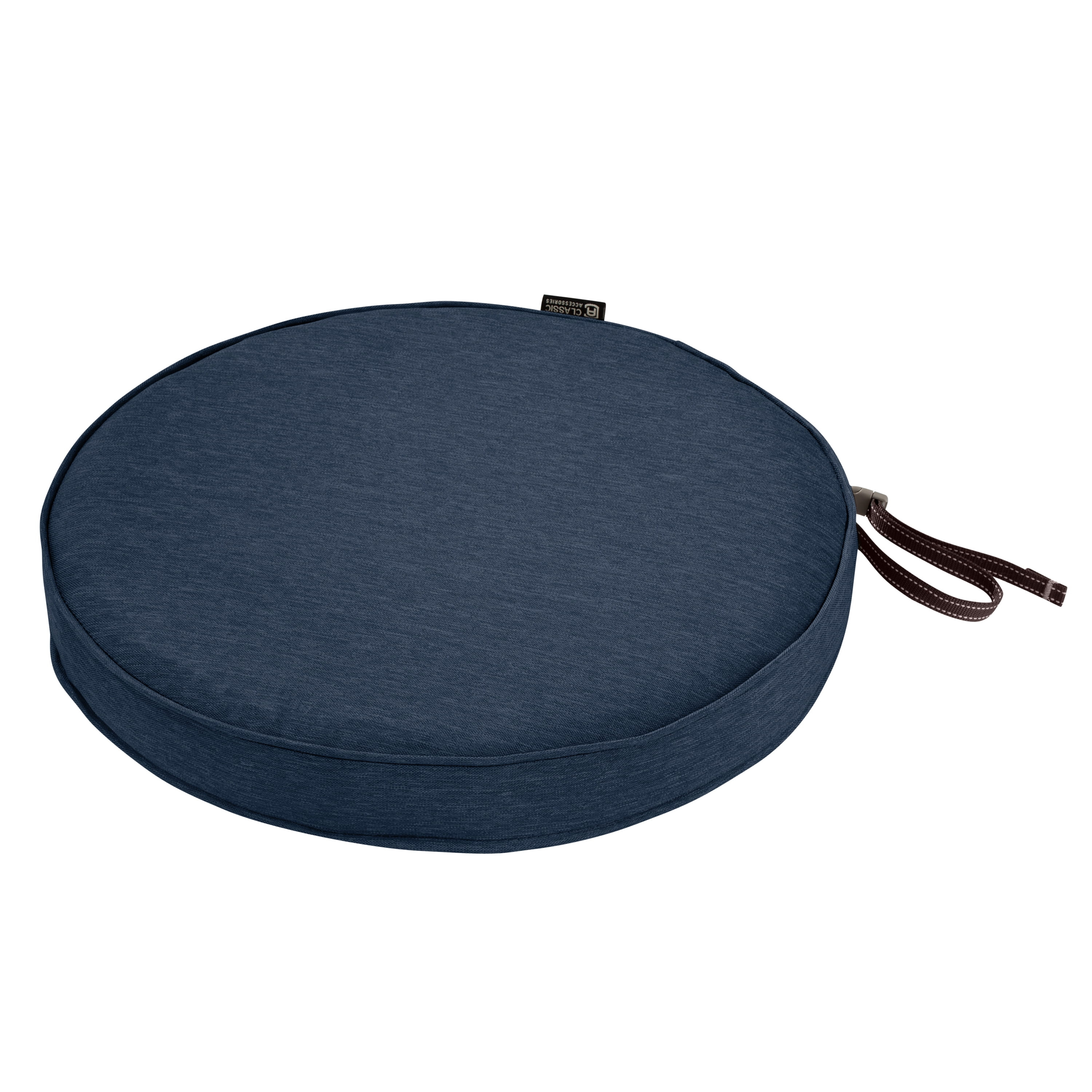 Classic Accessories  Montlake Fade Safe Heather Indigo Round Outdoor Seat Cushion