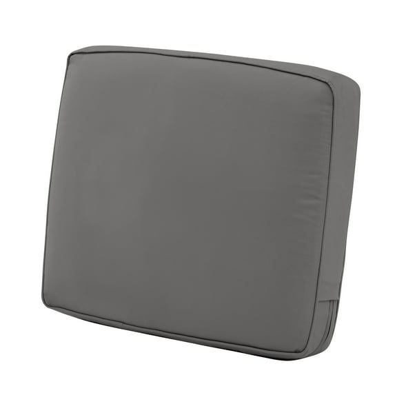 Classic Accessories Montlake FadeSafe Water-Resistant Patio Lounge Back Cushion, 21 x 22 x 4 inch, Light Charcoal