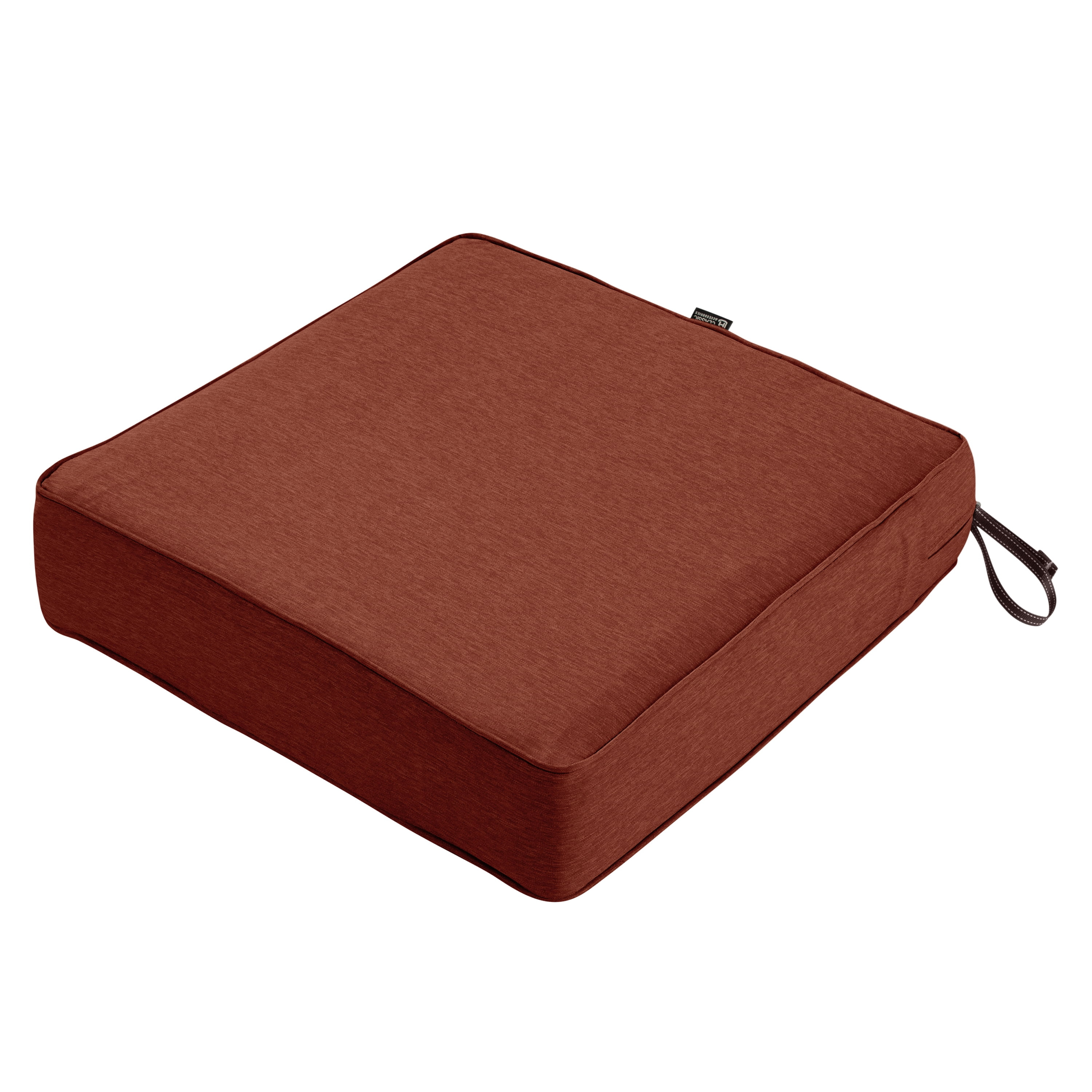 Classic Accessories Montlake FadeSafe Water-Resistant Patio Lounge Chair/Loveseat Cushion, 25 x 25 x 5 inch, Heather Henna