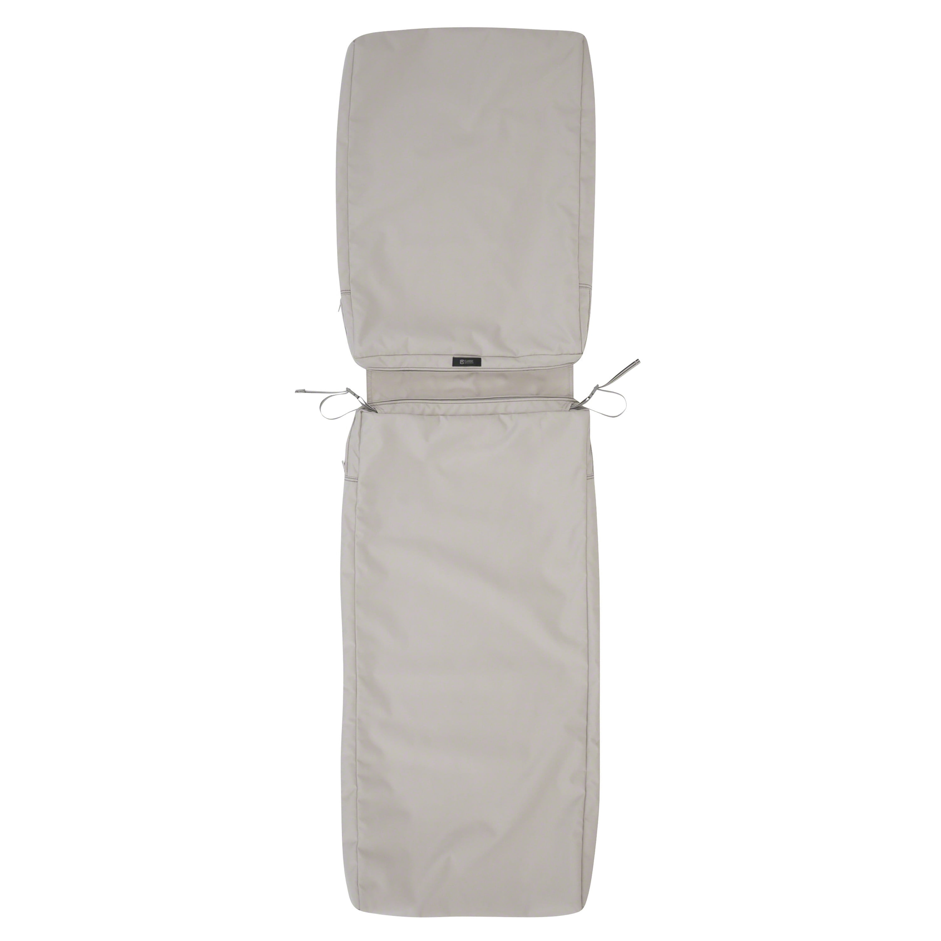 Classic Accessories Ravenna® Patio Chaise Lounge Cushion Slip Cover - Durable Outdoor Cushion, Mushroom, 72"L x 21"W x 3"Thick