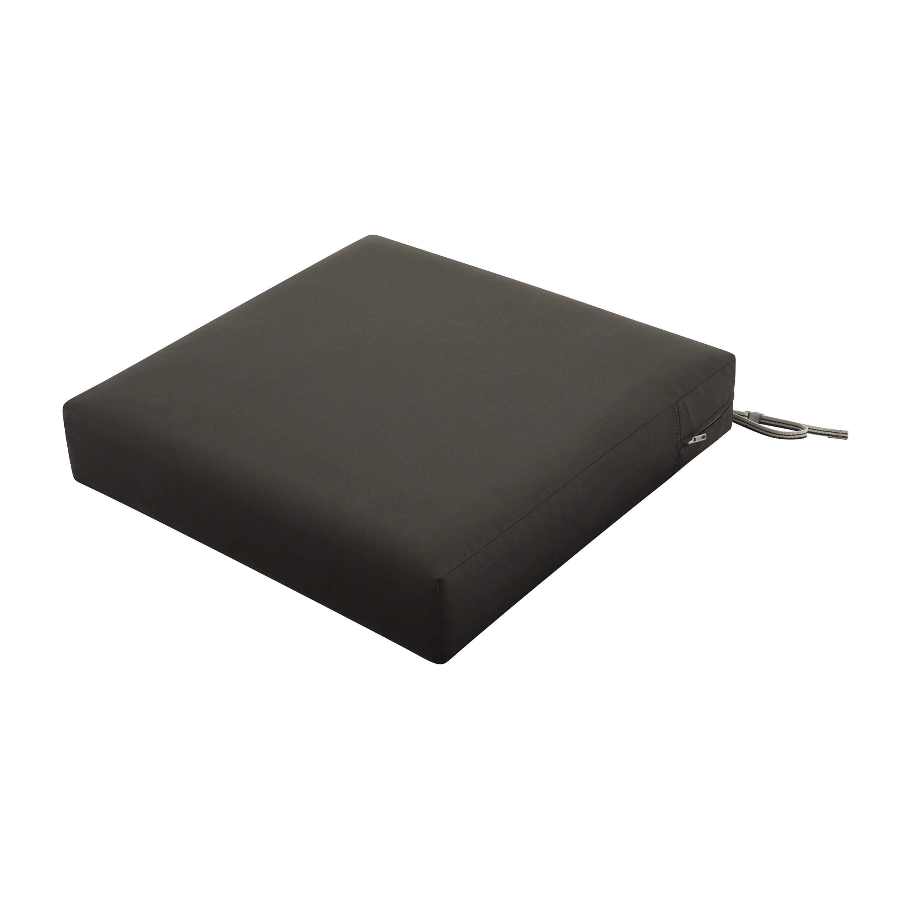 Classic Accessories Ravenna® Rectangular Patio Seat Cushion Slip Cover & Foam - Durable Outdoor Cushion, Espresso, 21"W x 19"D x 5"Thick